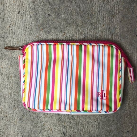 Lauren Ralph Lauren colorful striped makeup bag - Picture 1 of 12